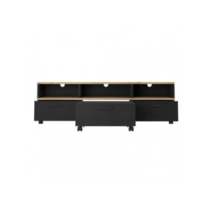 Meuble TV avec table basse intégré sur roulettes - 2 coloris - LAKE