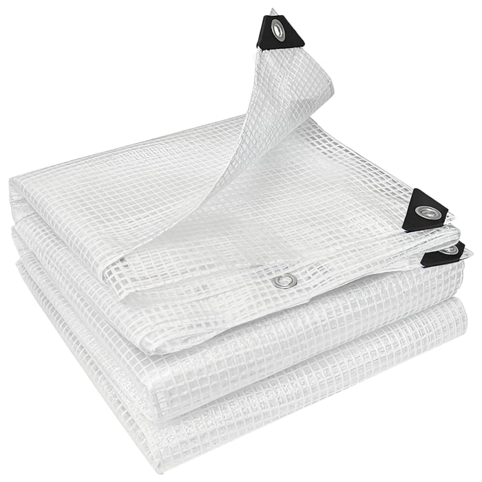 Bâche de protection blanche intérieur/extérieur 6x4m 140g/m²