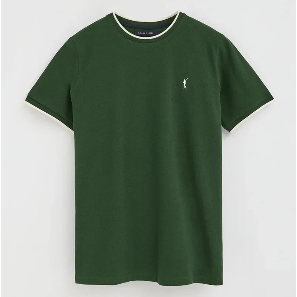 Maglietta verde bottiglia in tessuto piquet con logo Rigby Go