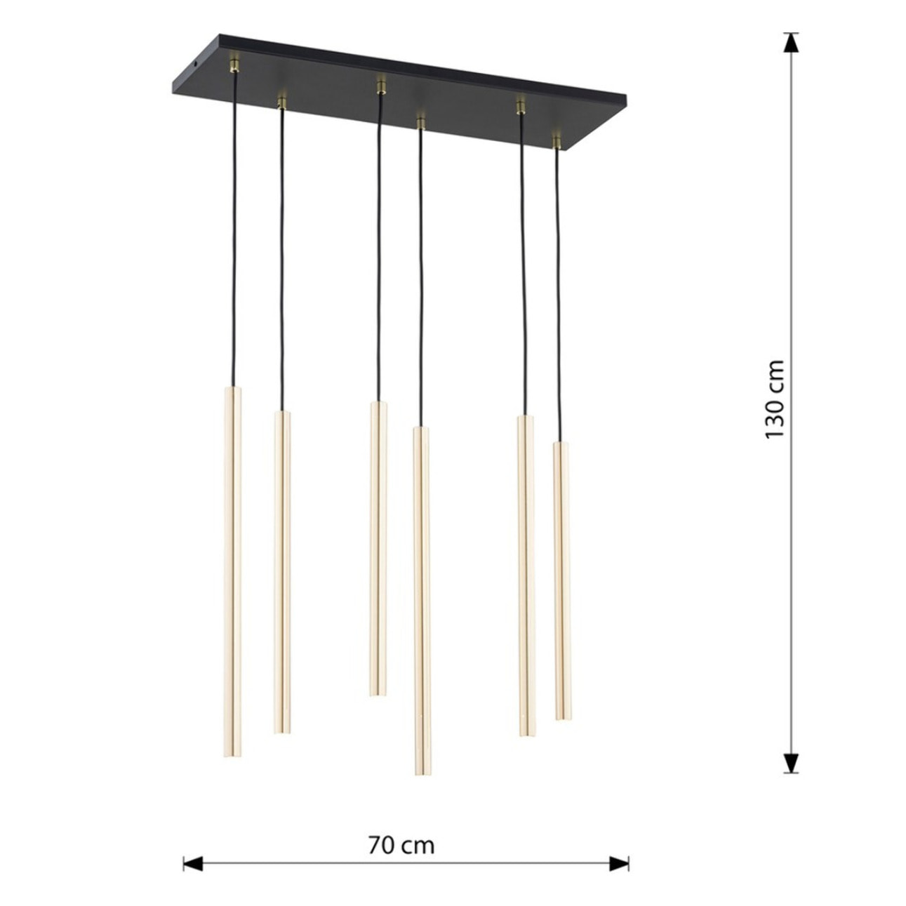 Lampada a sospensione Selter in acciaio nero e oro