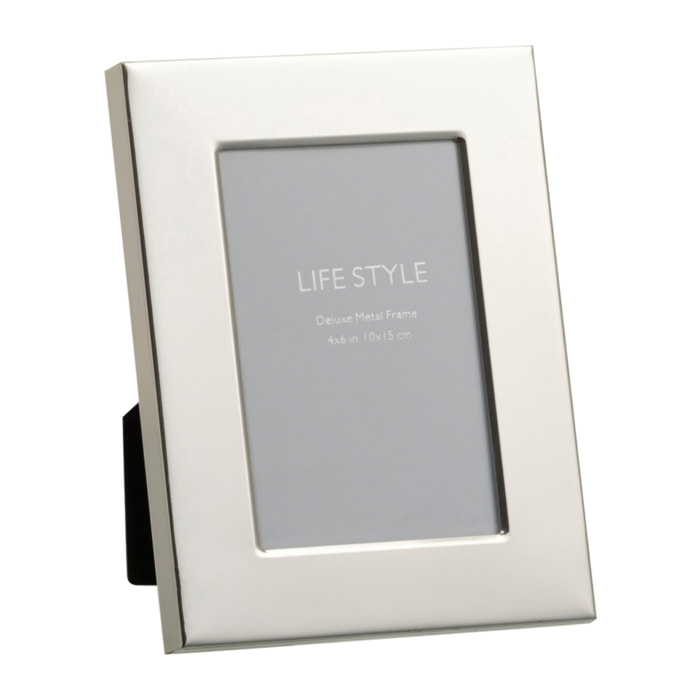 J-Line Cadre Photo Bord Large 10X15 Metal Argent Small
