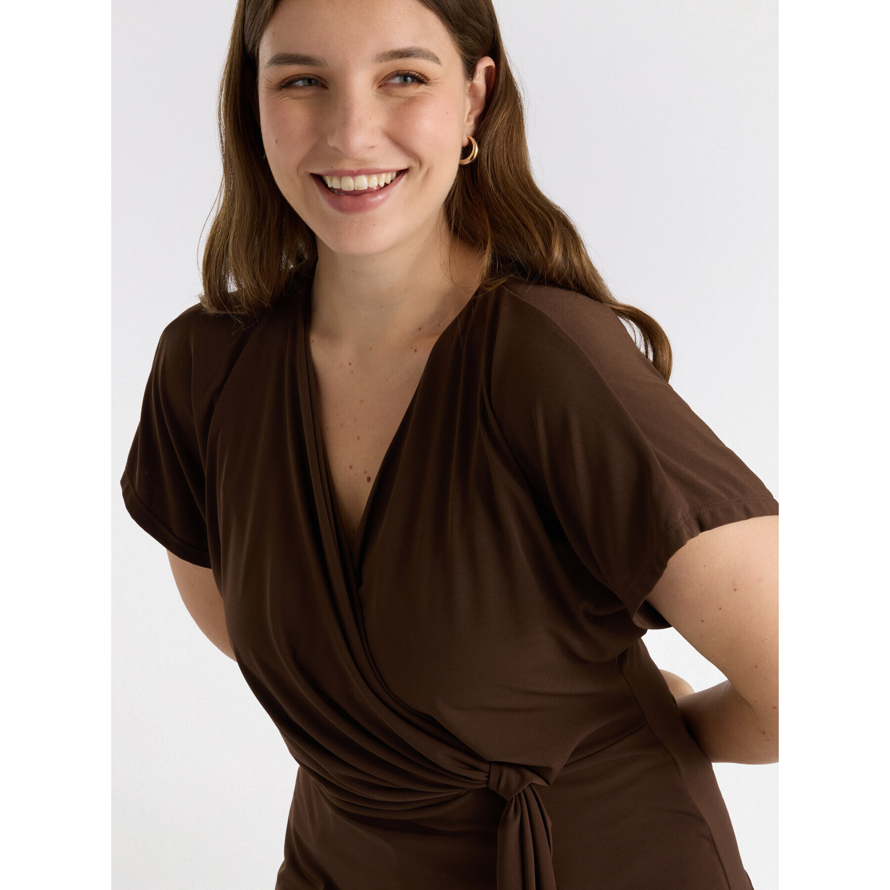 Fiorella Rubino - Camiseta cruzada - Marrón