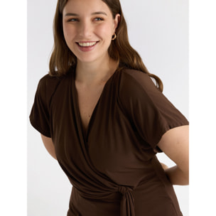 Fiorella Rubino - Camiseta cruzada - Marrón