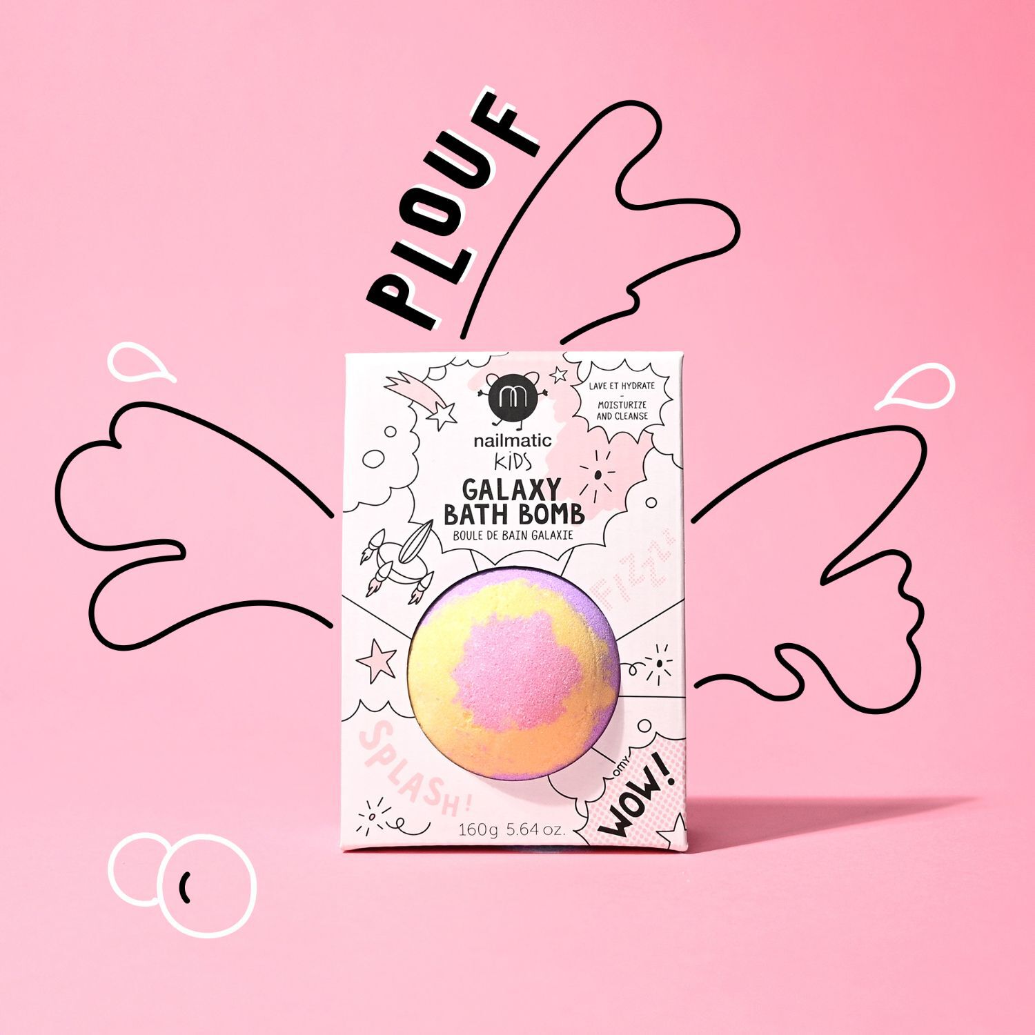 Galaxy Bath Bomb - Supernova - Boule de Bain Tricolore Effervescente et Apaisante - Rose 160 g