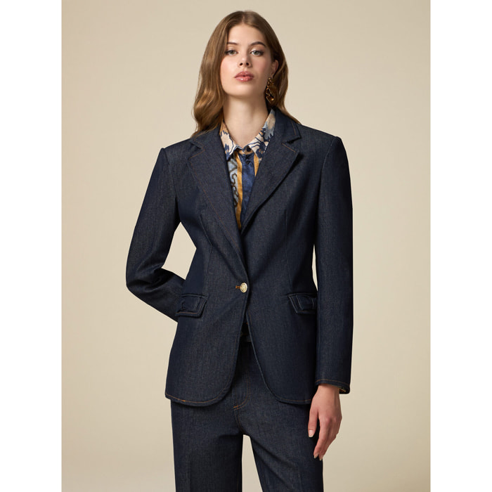 Oltre - Blazer in denim con fiocchi - Blu