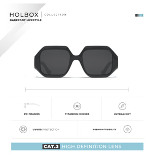 Gafas de Sol Holbox Negro Hanukeii para hombre y mujer