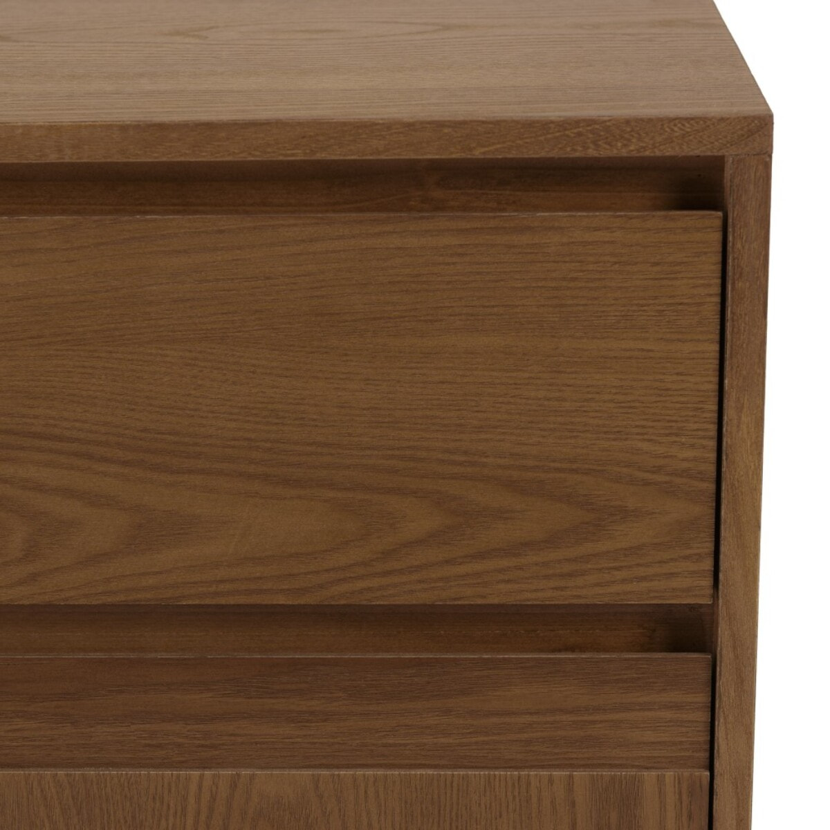 MARIO - Commode couleur naturelle 3 tiroirs décor motif arrondi