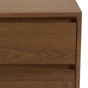 MARIO - Commode couleur naturelle 3 tiroirs décor motif arrondi