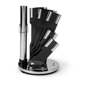 Bloc couteaux 8 pièces Excelsa – Jazz Cook, Acier Argenté