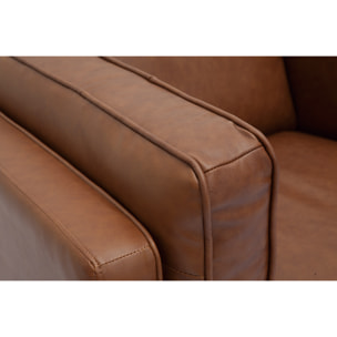 Fauteuil vintage cuir marron BRADLEY