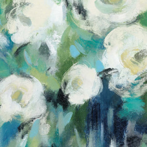 Affiche Aquarelle bouquet vert Affiche + cadre en bois - Noir