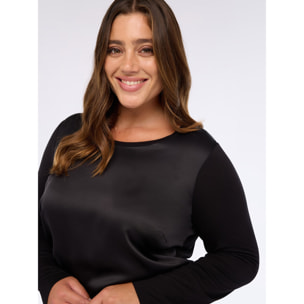 Fiorella Rubino - Camiseta bimatérica de manga larga - Negro