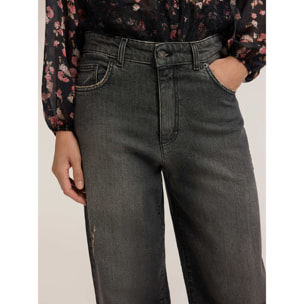 Motivi - Jeans barrel in denim black wash - Nero