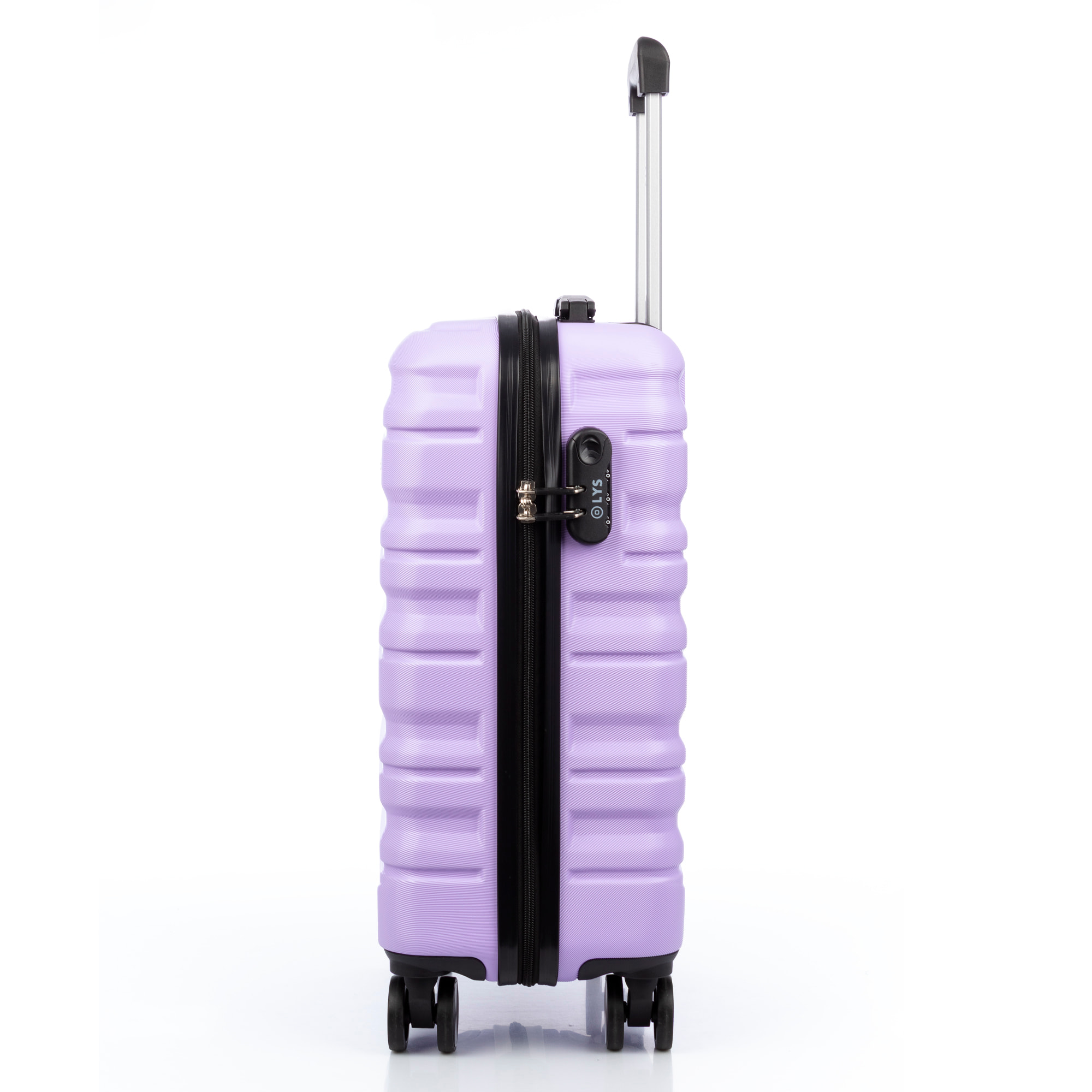 Set di 3 valigie Trolley, in materiale leggero ABS ad alta resistenza. Chiusura numerica e 4 ruote girevoli a 360°.