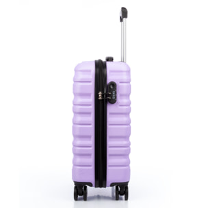 Set di 3 valigie Trolley, in materiale leggero ABS ad alta resistenza. Chiusura numerica e 4 ruote girevoli a 360°.