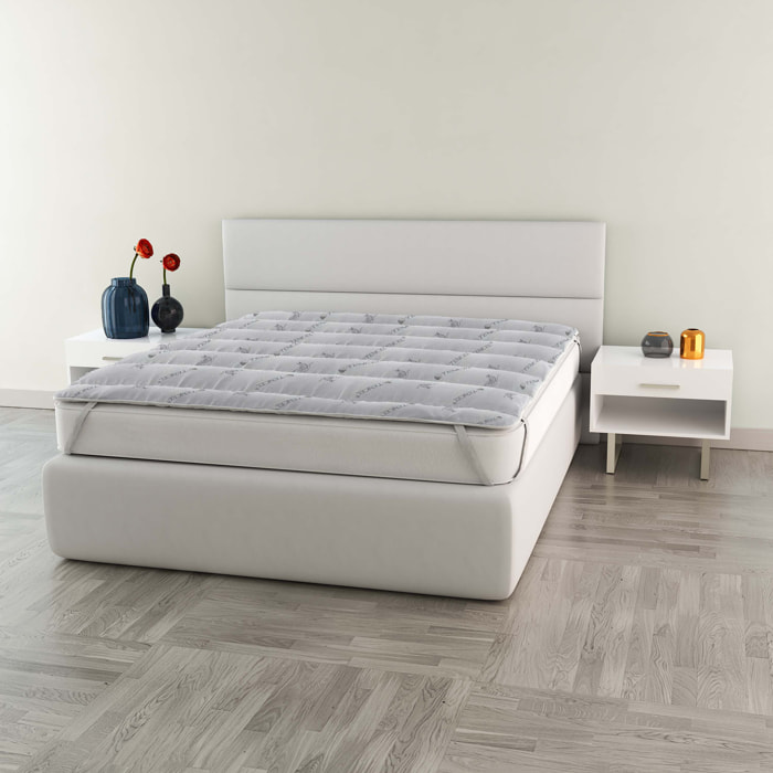 TOPPER TRAPUNTATO TENCEL CON ELASTICI - Made in Italy