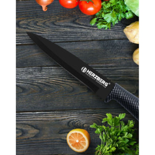 Set de couteaux avec support 8 pièces carbon Herzberg HGMSN8CAR