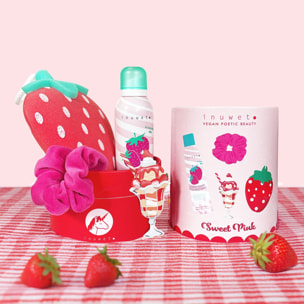 Sweet Pink - Coffret Mousse Douche Fraise 200 ml + Eponge + Choucou + Sticker