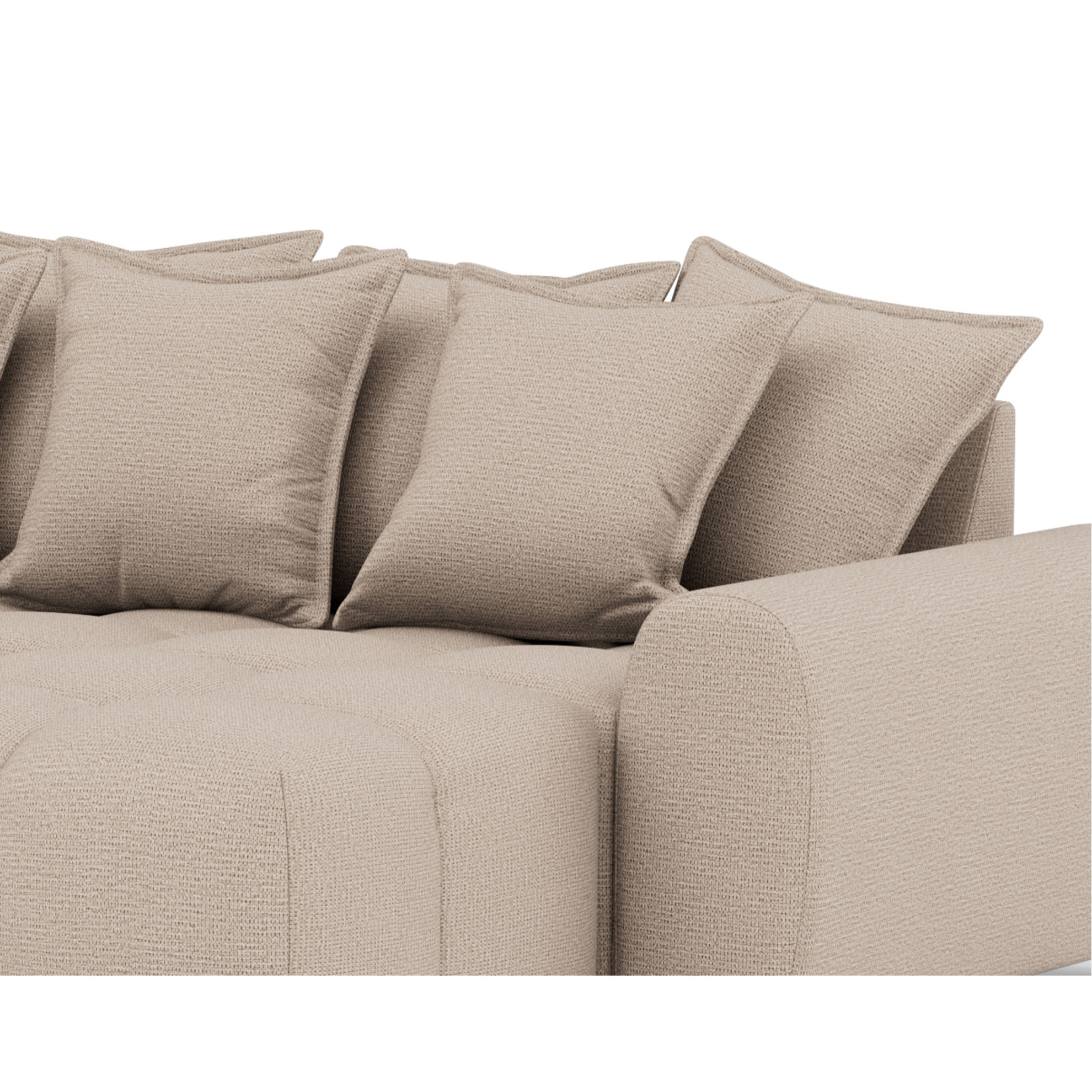 Adelaide - canapé d'angle réversible 4 places en tissu texturé - Beige