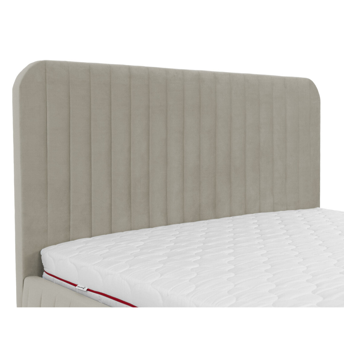 Stuart - lit coffre - 180x200 cm - sommier inclus - en velours - Beige