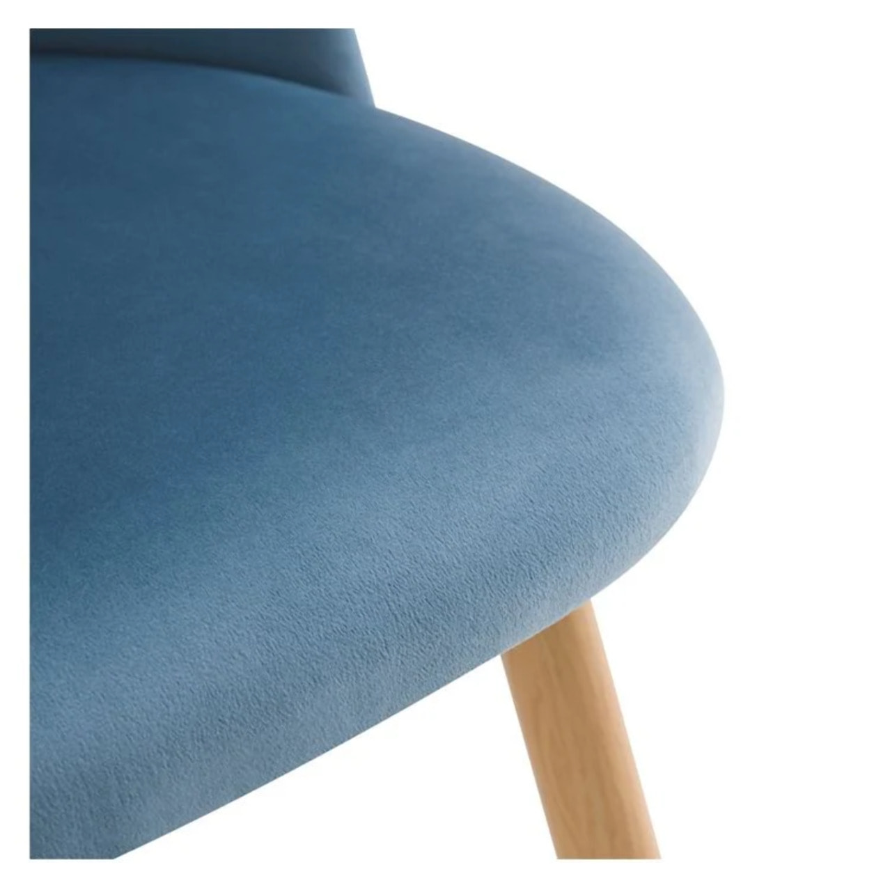 Lot de 2 chaises en velours bleu et pieds en métal - Cozy