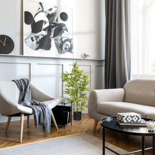 Juego de 2 Plantas Artificiales 90 cm Bambú Artificial con Maceta Plantas Sintéticas para Decoración Hogar Salón Oficina Verde