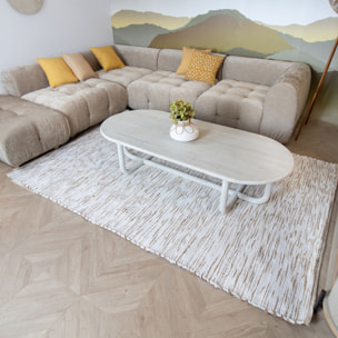 Tapis en coton et jute blanc et beige 170x240cm ANKARA