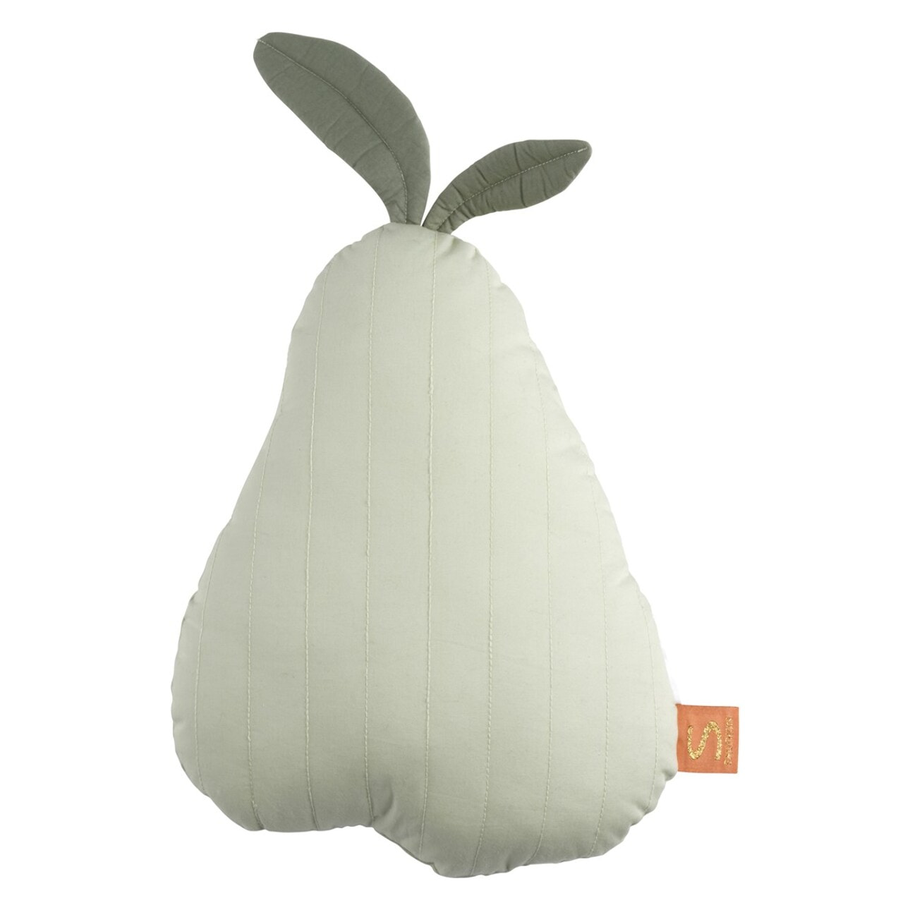 Coussin déco poire 23x36cm en coton Vert tilleul