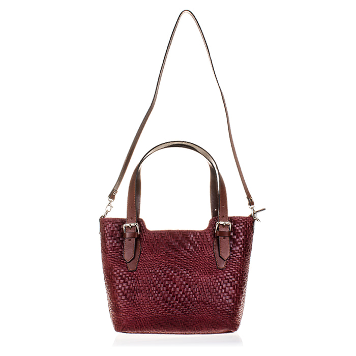 Arezzo Borsa tote Donna.Pelle autentica Camoscio Inciso Intrecciato