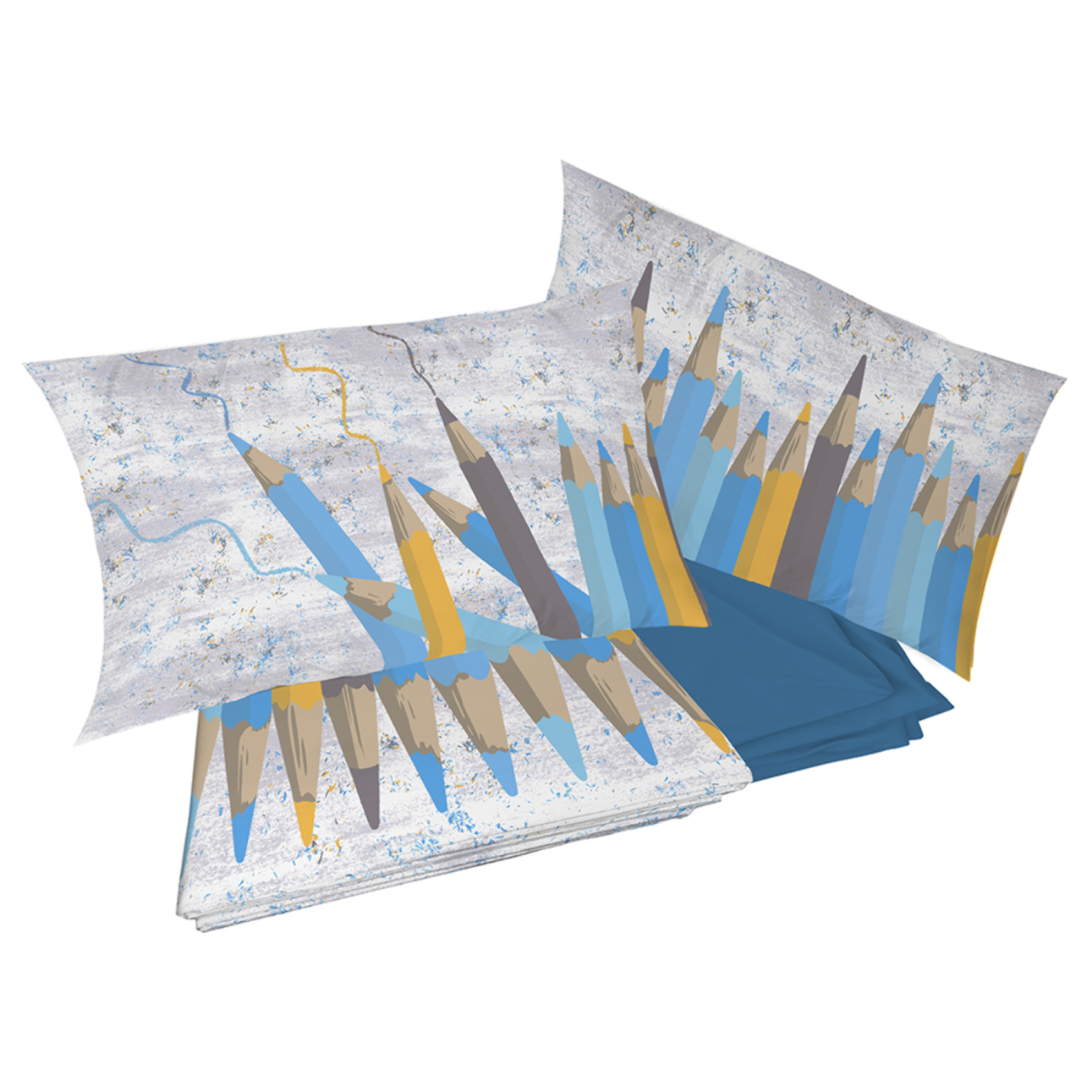 Completo letto matitoni azzurro