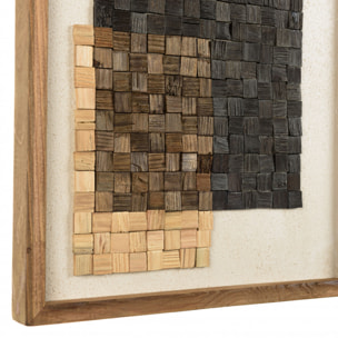 ANDRIAN - Décoration murale n°2 42x62cm mosaïque beige/noire Pin recyclé