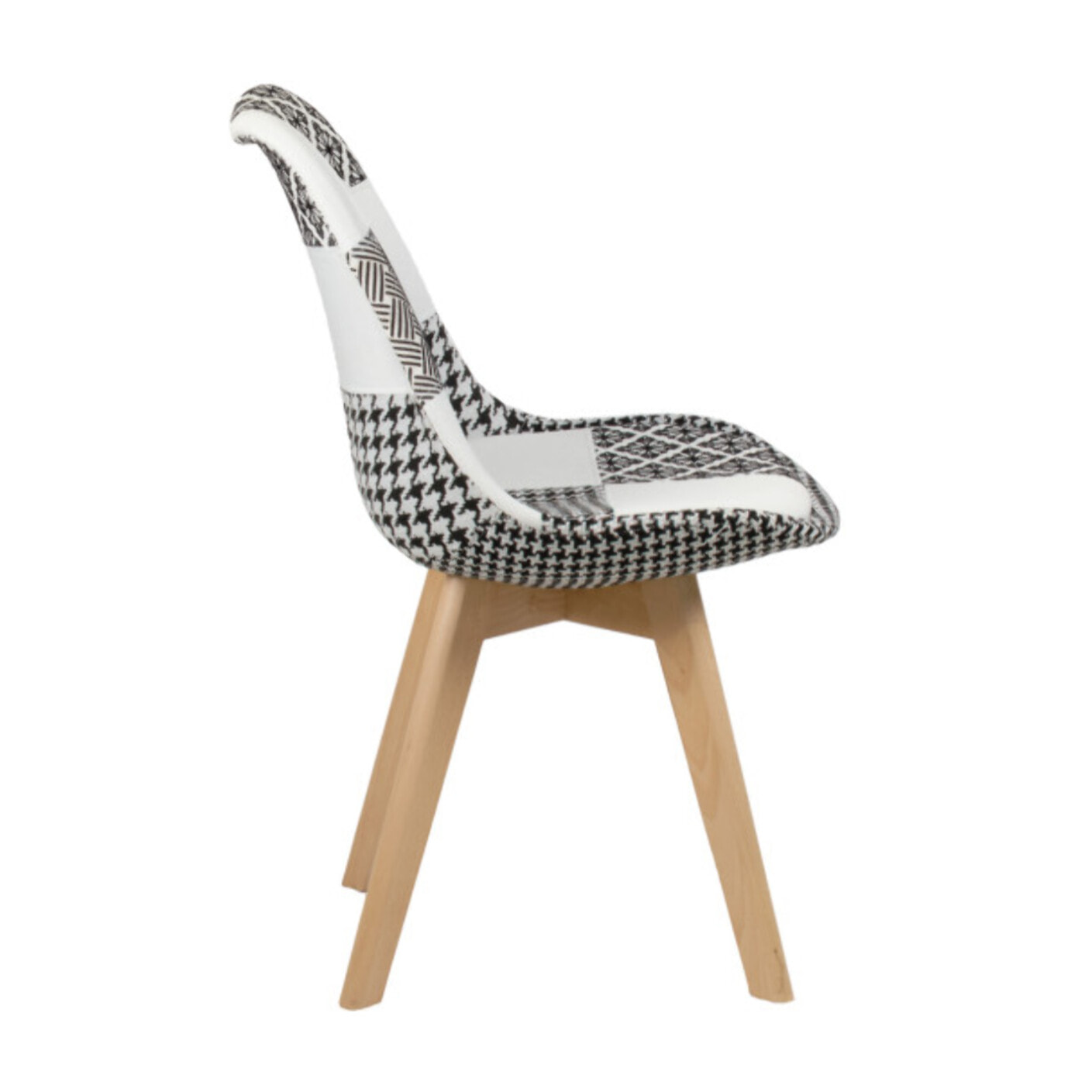 Chaise scandinave tissu patchwork - MELY