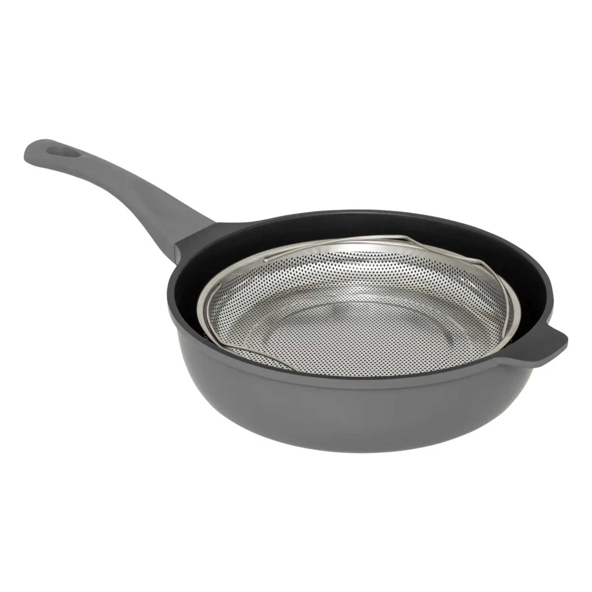 Sauteuse D28cm en fonte d'aluminium gris