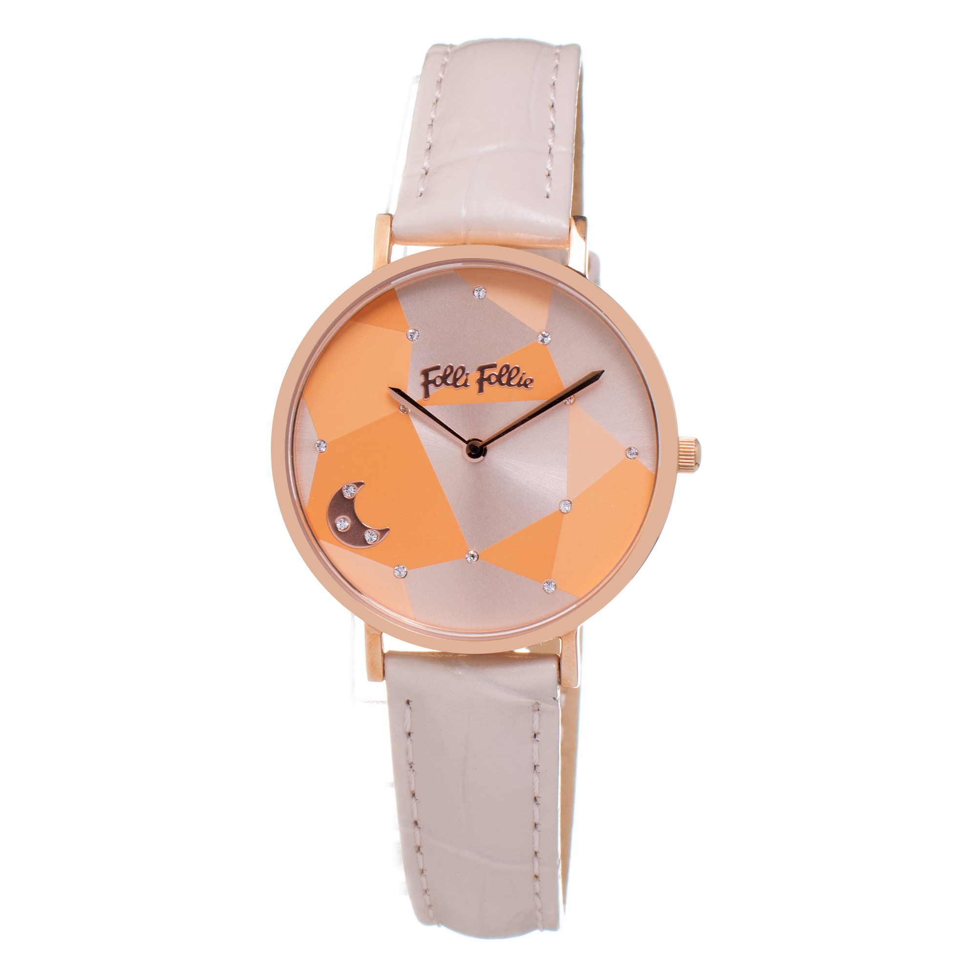 Reloj Folli Follie WF19R016SSG-PI Mujer Analogico Cuarzo con Correa de Cuero