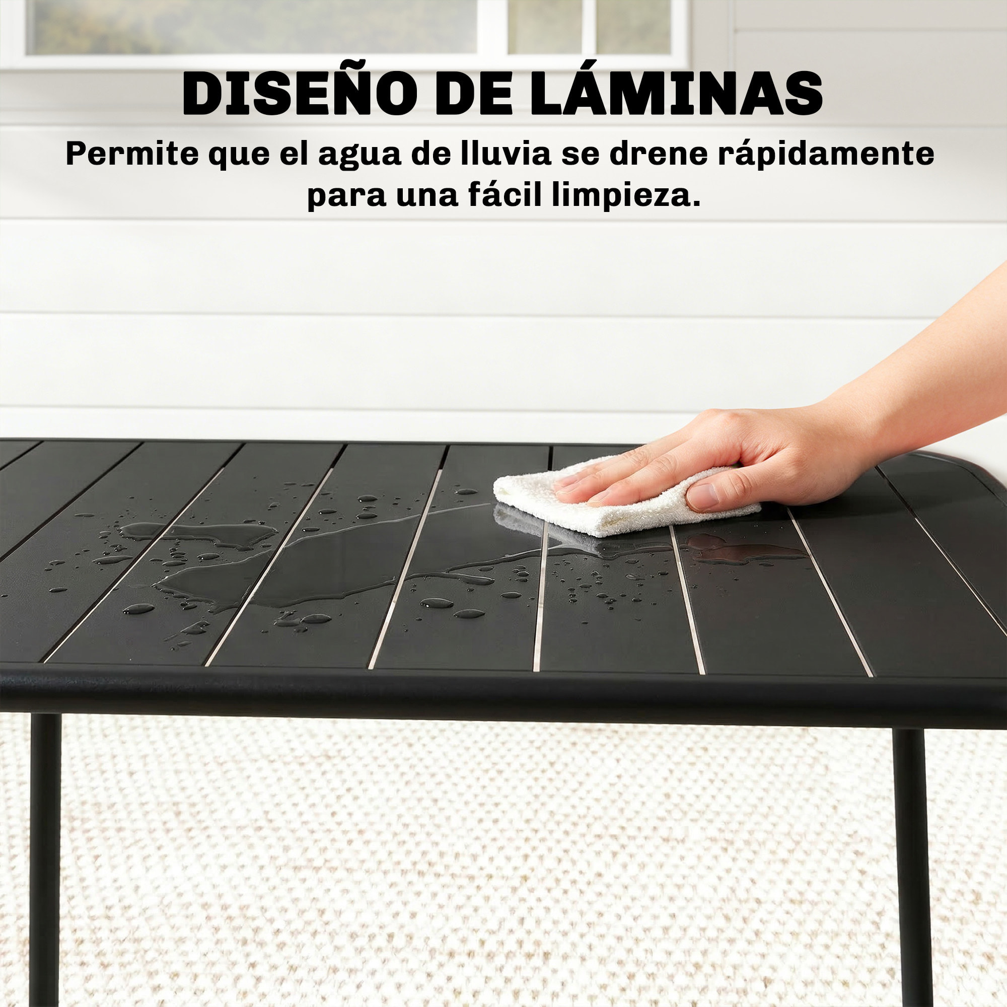 Mesa de Comedor de Jardín Rectangular, 120x70x72 cm, Mesa de Terraza Exterior de Acero con Tablero con Listones, para 4 Personas, Carga 50 kg, para Patio, Balcón, Gris