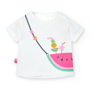 Conjunto niÃ±a reciÃ©n nacida, algodÃ³n estampado, frutas