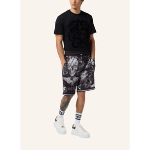 PHILIPP PLEIN Mesh Basketball Shorts Tattoo
