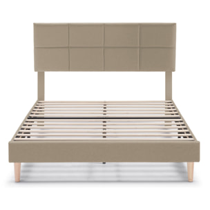 Estructura de cama tapizada Silvi de 30 cm Beige