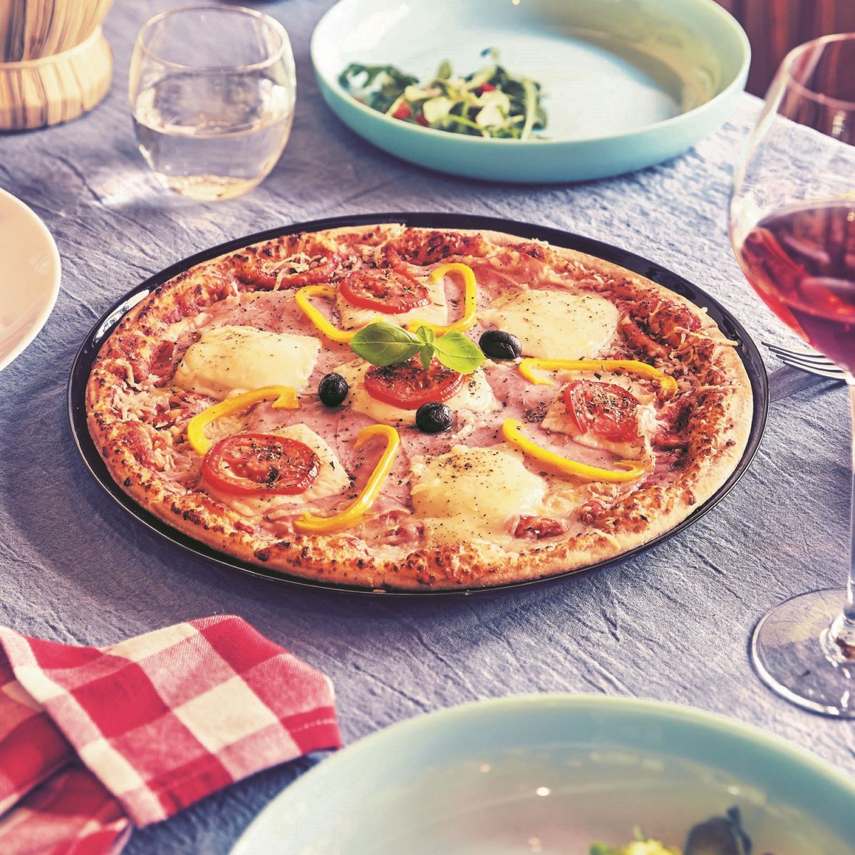 6 assiettes à pizza noires 32 cm Friend's Time - Luminarc