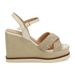 Zeppe beige tacco 10 cm
