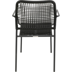 Chaise de jardin avec accoudoirs Madagascar noire Kare Design