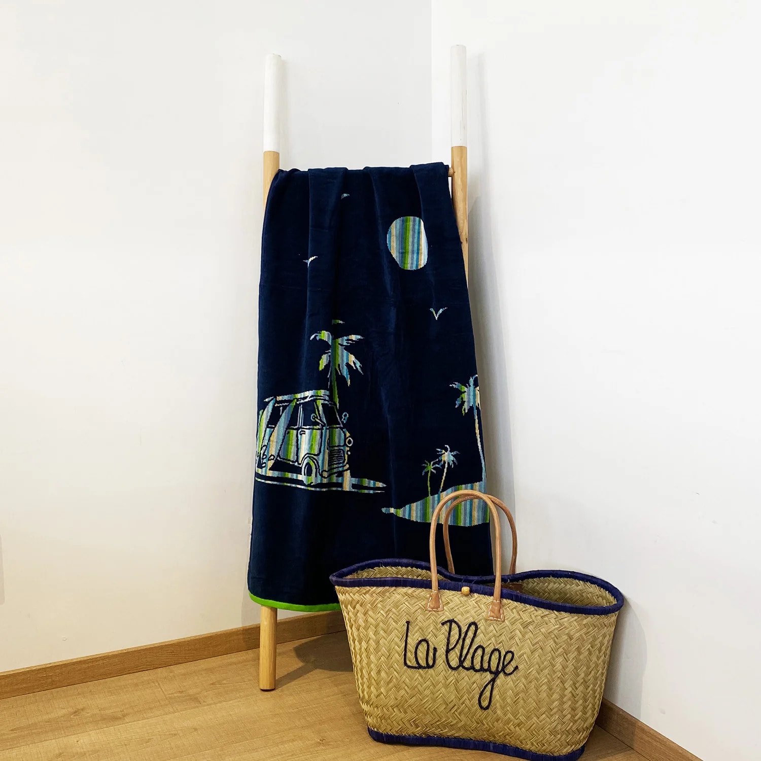 Serviette de plage éponge velours Jacquard Vany 75x150