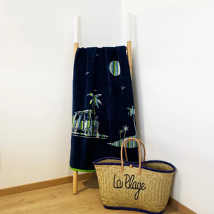 Serviette de plage éponge velours Jacquard Vany 75x150
