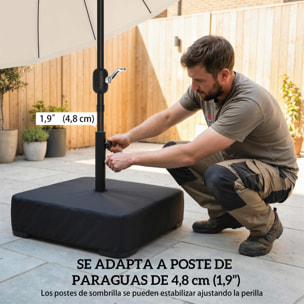 Base para Sombrilla Cuadrada con Funda, Soporte de Parasol con Bolsas de Arena, Pie para Sombrilla con Postes Ø48 mm, Rellenable de Arena 80 kg Arena Húmeda 90 kg, para Jardín, Terraza, Negro