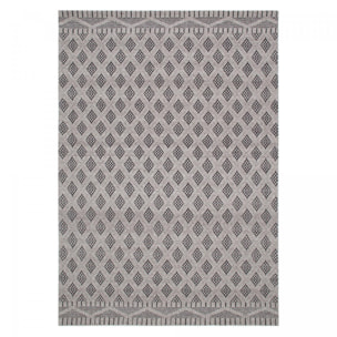 Tapis Kilim épais Bace, tissé à plat à à la main à base de plastique recyclé