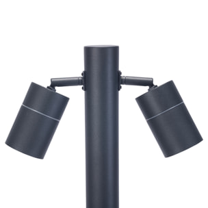 Forlight Pixa - Baliza de Jardín con 2 Focos Orientables GU10. Altura 81cm IP44 para Exterior. Color Negro