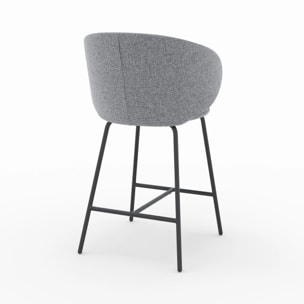 Lot de 2 chaises pour îlot central en tissu gris foncé 68 cm - Cécilia