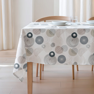 Nappe imprimée anti-tâches CALEB GRIS