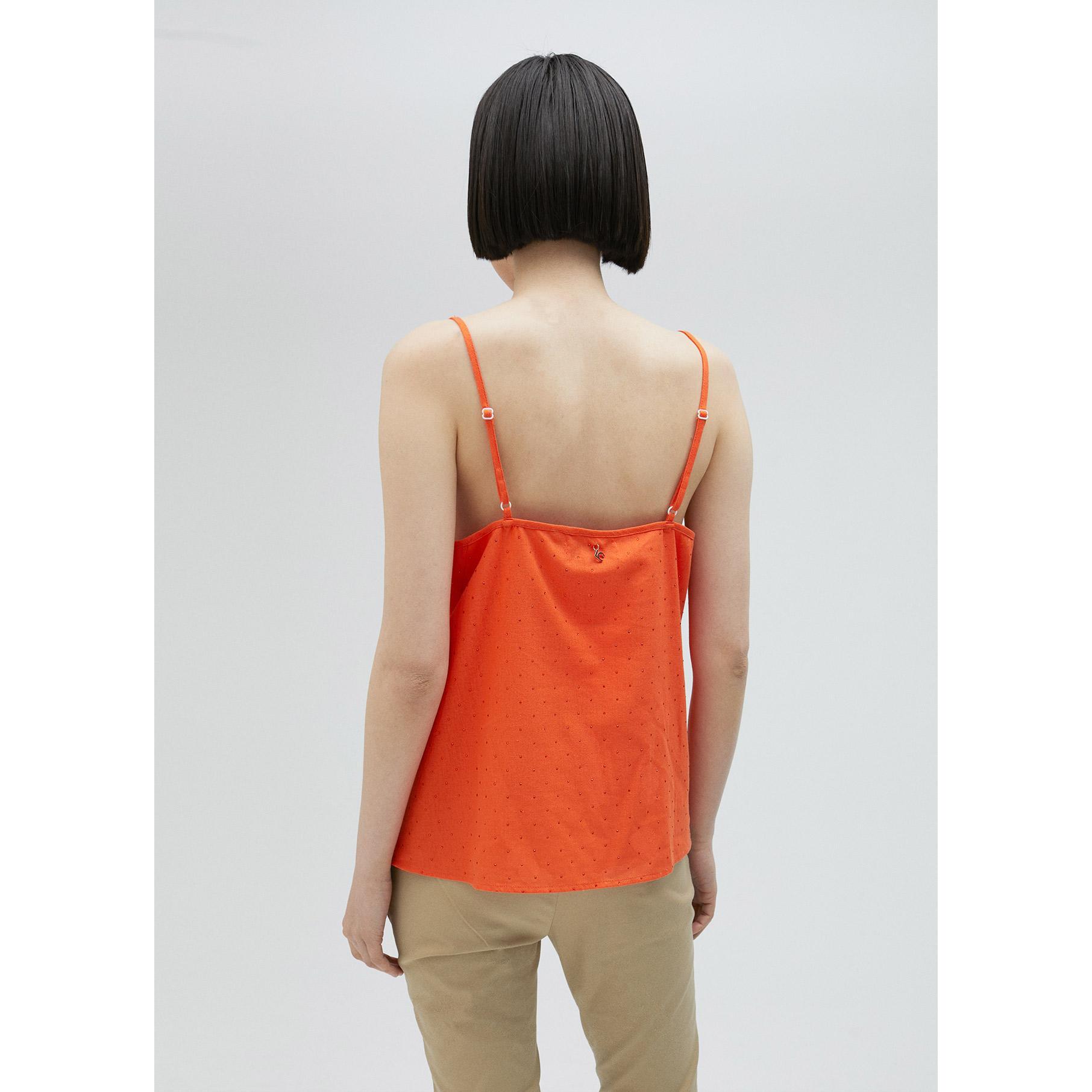 Top con spalline e strass