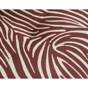 Rune - fauteuil zèbre en velours - Marron / Blanc